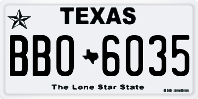 TX license plate BBO6035