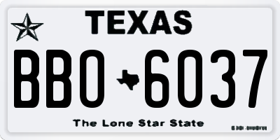 TX license plate BBO6037