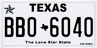 TX license plate BBO6040