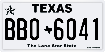 TX license plate BBO6041