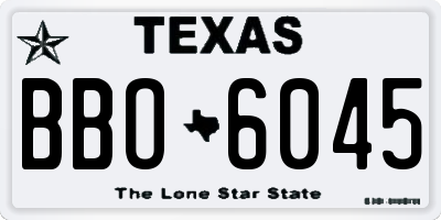 TX license plate BBO6045