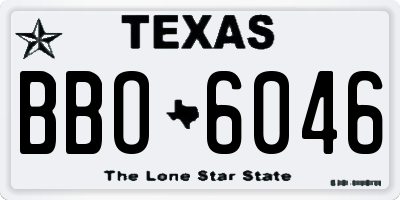TX license plate BBO6046