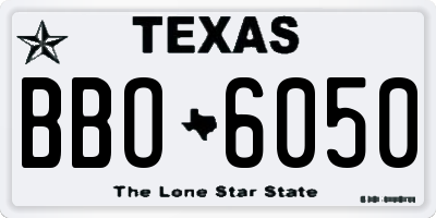 TX license plate BBO6050