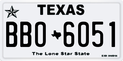 TX license plate BBO6051