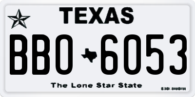 TX license plate BBO6053
