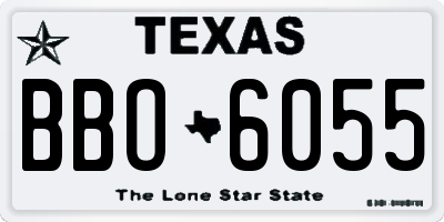 TX license plate BBO6055