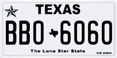 TX license plate BBO6060