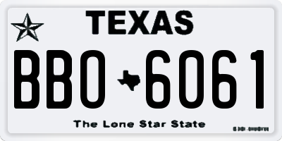 TX license plate BBO6061