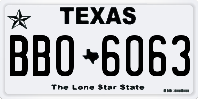 TX license plate BBO6063