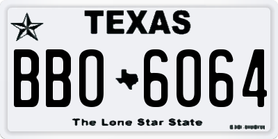 TX license plate BBO6064
