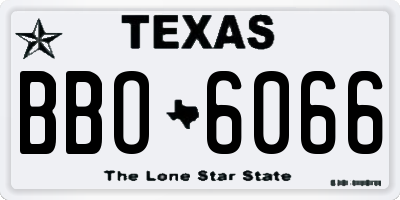 TX license plate BBO6066