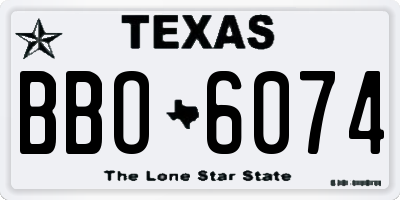 TX license plate BBO6074