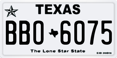 TX license plate BBO6075