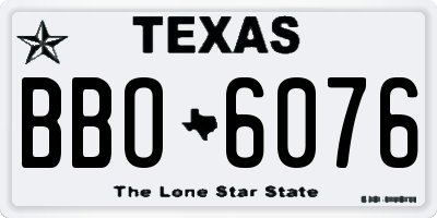 TX license plate BBO6076