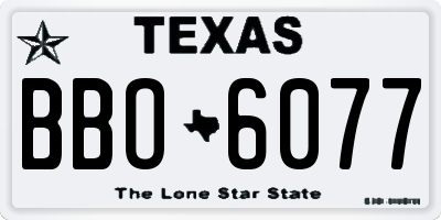 TX license plate BBO6077