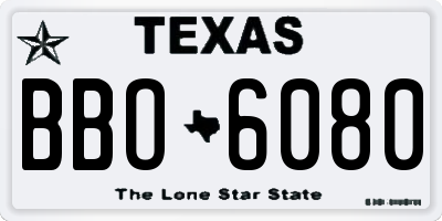 TX license plate BBO6080