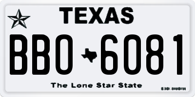 TX license plate BBO6081