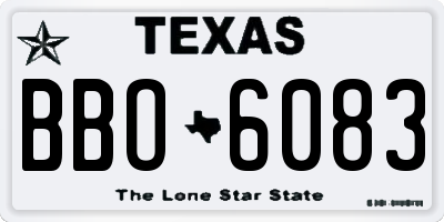 TX license plate BBO6083