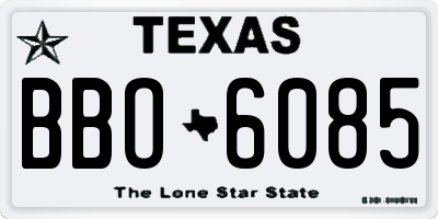 TX license plate BBO6085