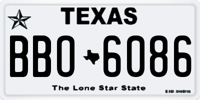 TX license plate BBO6086