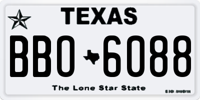 TX license plate BBO6088