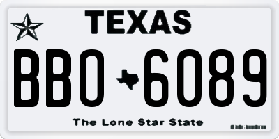 TX license plate BBO6089