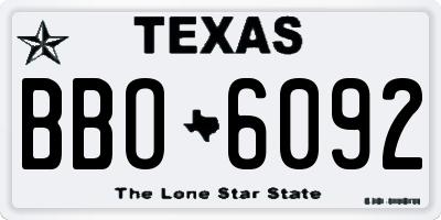 TX license plate BBO6092