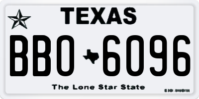 TX license plate BBO6096