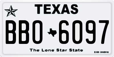 TX license plate BBO6097