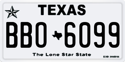 TX license plate BBO6099