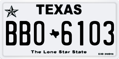 TX license plate BBO6103