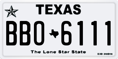 TX license plate BBO6111
