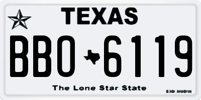TX license plate BBO6119