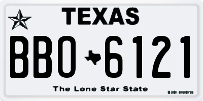TX license plate BBO6121
