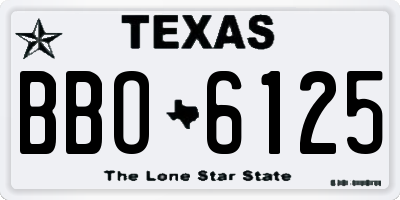 TX license plate BBO6125