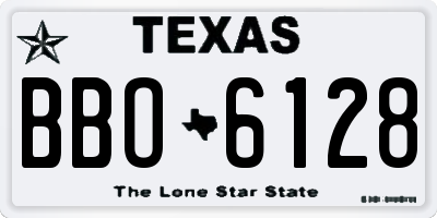 TX license plate BBO6128
