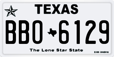 TX license plate BBO6129