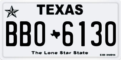 TX license plate BBO6130