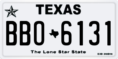 TX license plate BBO6131