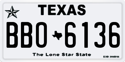 TX license plate BBO6136
