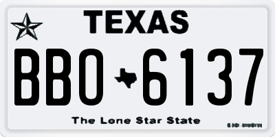 TX license plate BBO6137