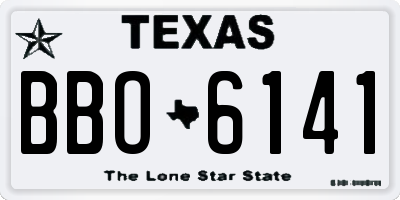 TX license plate BBO6141