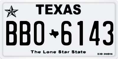 TX license plate BBO6143