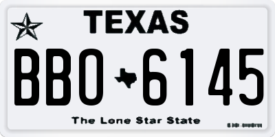 TX license plate BBO6145