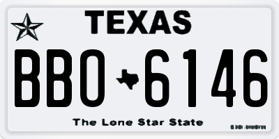TX license plate BBO6146