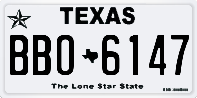 TX license plate BBO6147