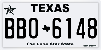 TX license plate BBO6148