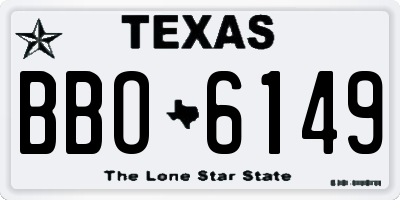TX license plate BBO6149
