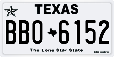 TX license plate BBO6152