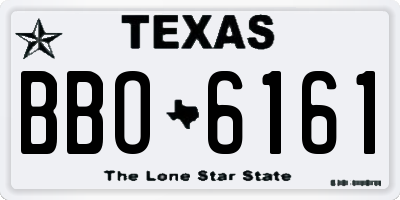 TX license plate BBO6161